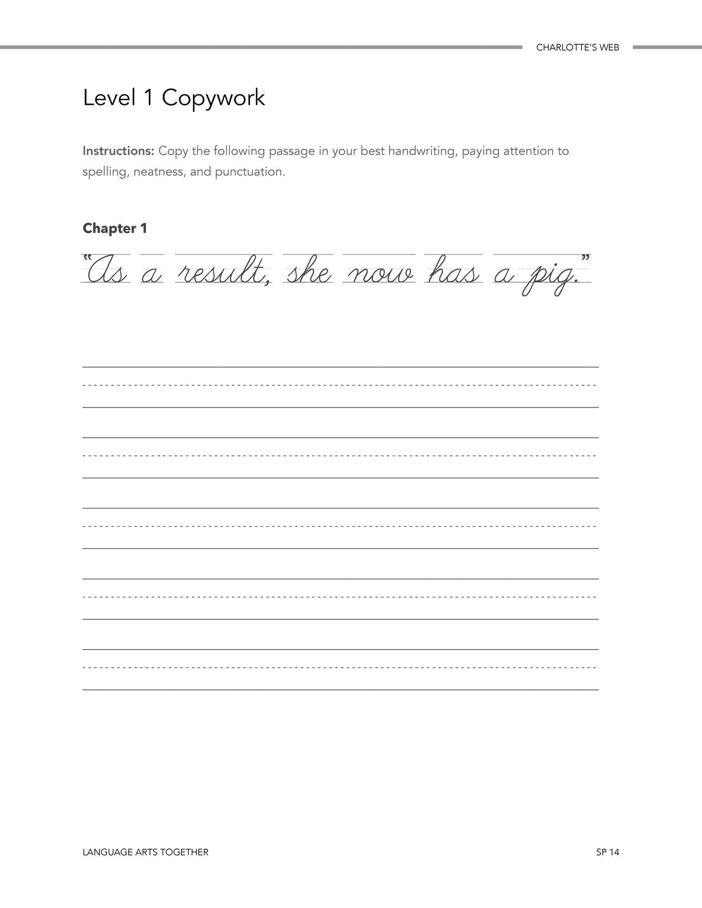 Charlotte's Web Language Arts Together - Homeschool Better Together