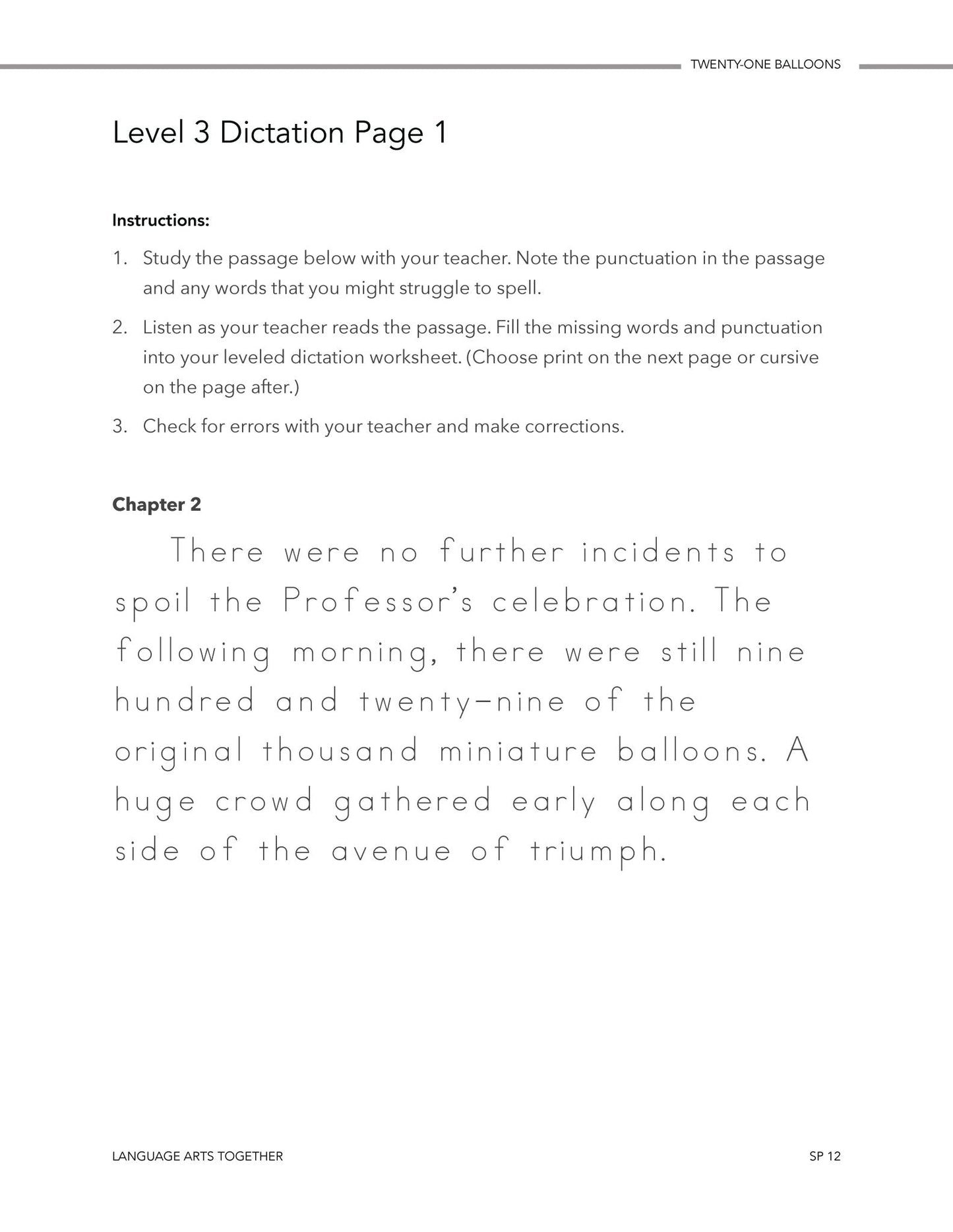 Twenty One Balloons Language Arts Together - Homeschool Better Together