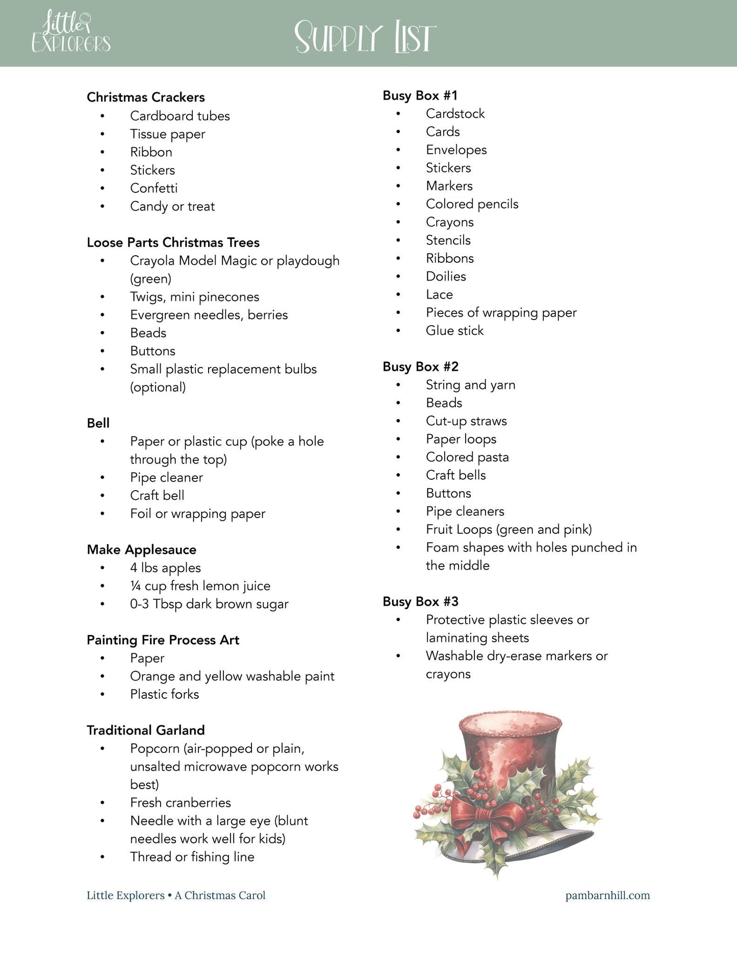 A Christmas Carol Little Explorers - Homeschool Better Together
