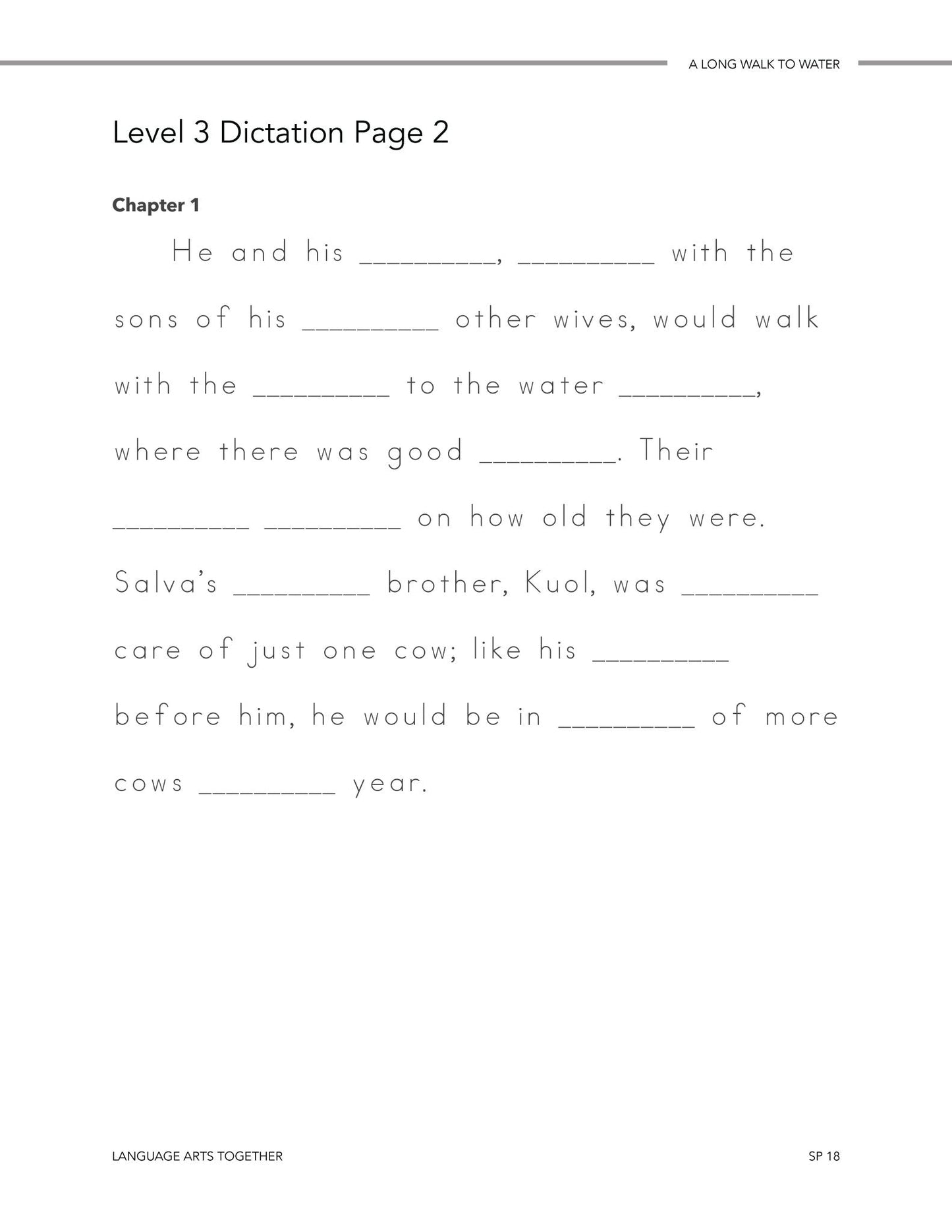 A Long Walk to Water Middle School Language Arts Together - Homeschool Better Together