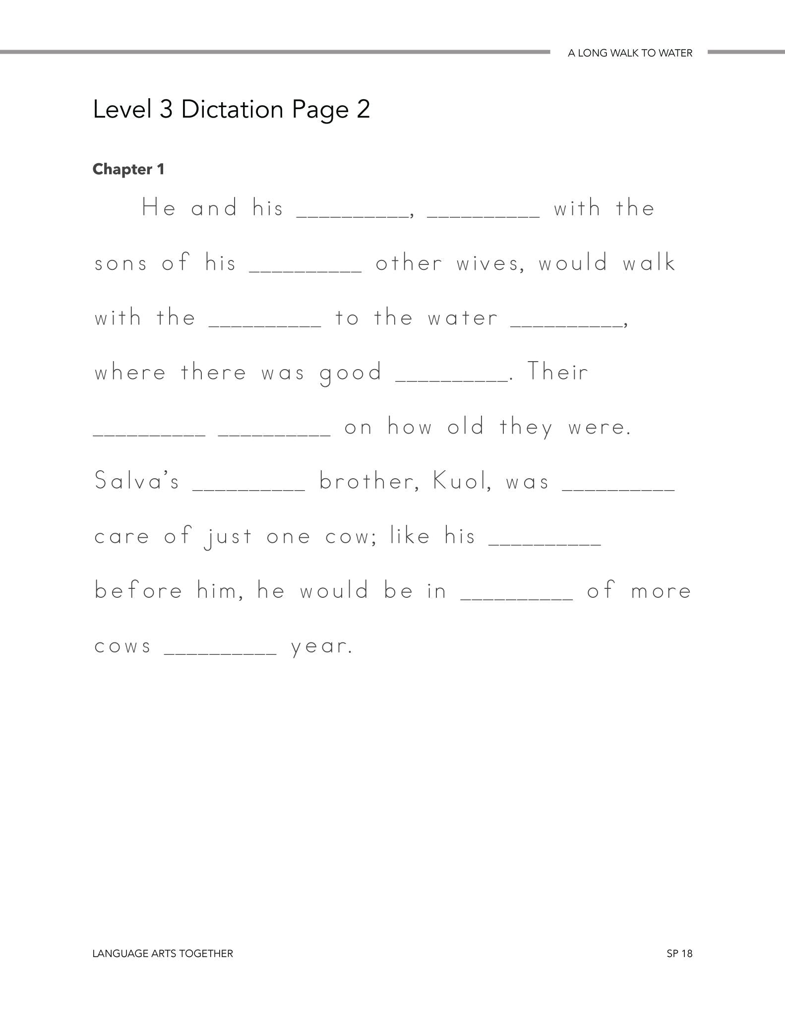 A Long Walk to Water Middle School Language Arts Together - Homeschool Better Together