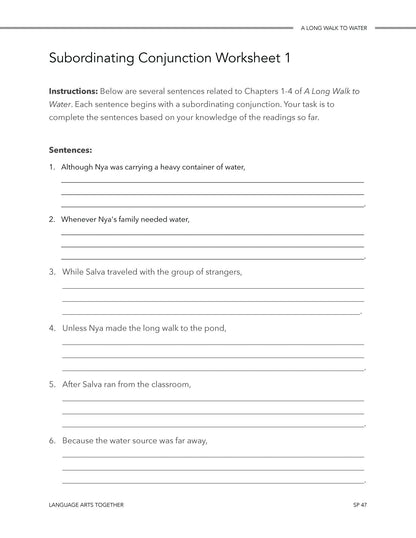 A Long Walk to Water Middle School Language Arts Together - Homeschool Better Together