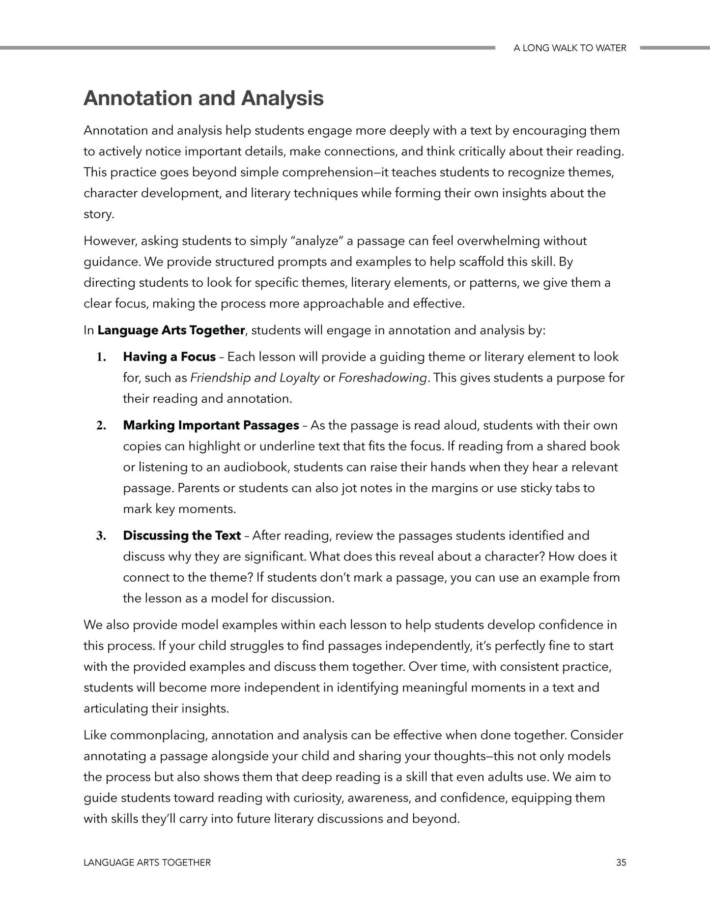 A Long Walk to Water Middle School Language Arts Together - Homeschool Better Together