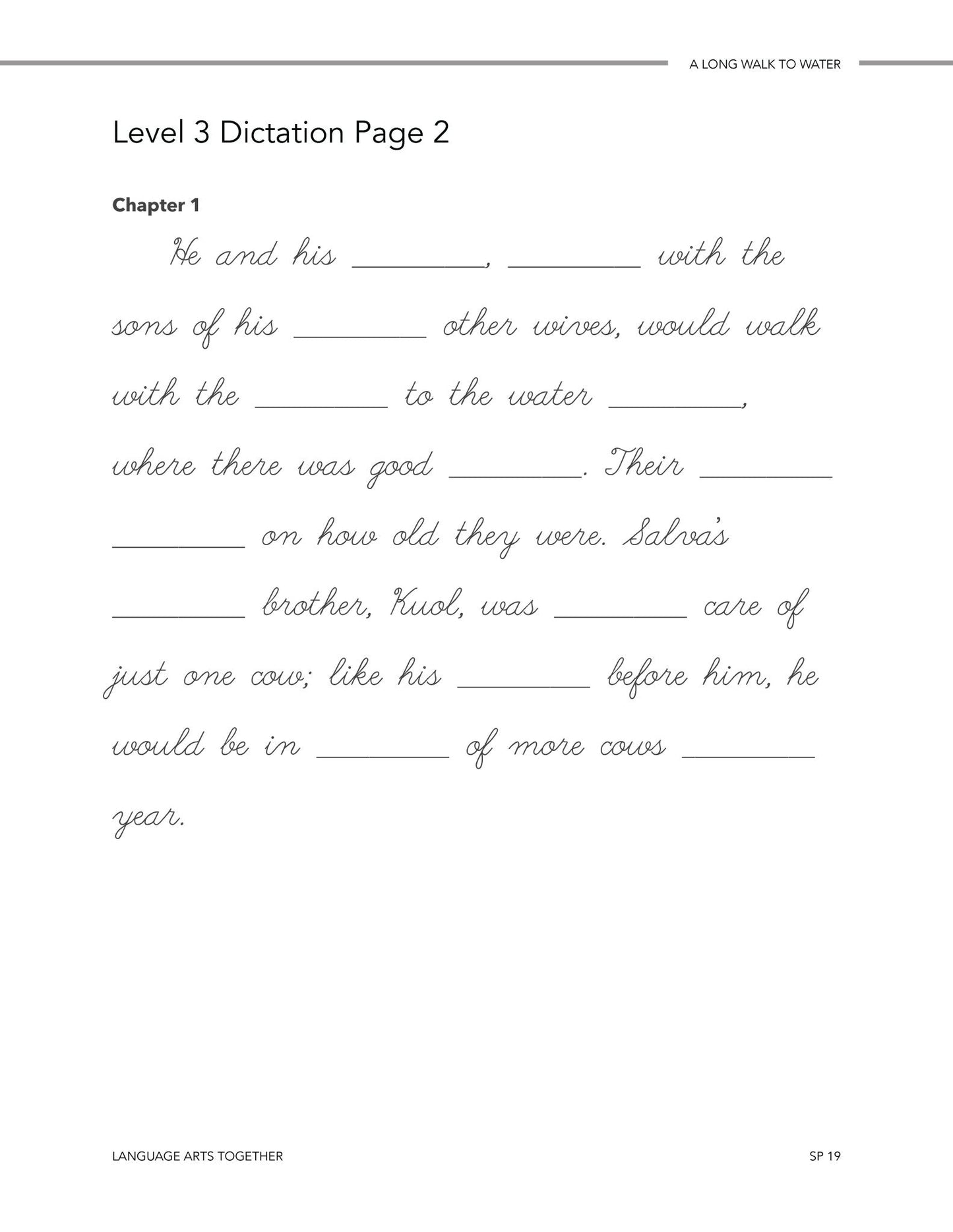 A Long Walk to Water Middle School Language Arts Together - Homeschool Better Together