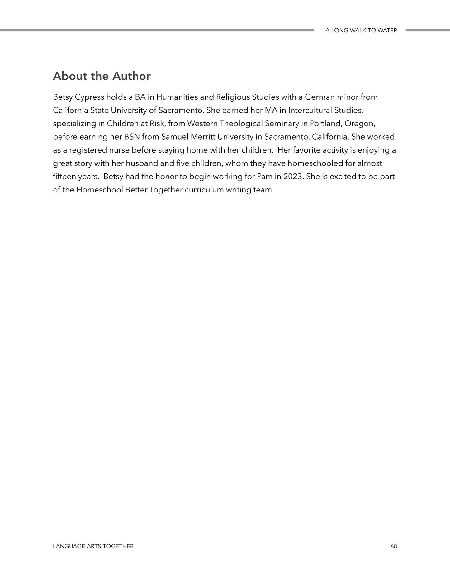 A Long Walk to Water Middle School Language Arts Together - Homeschool Better Together