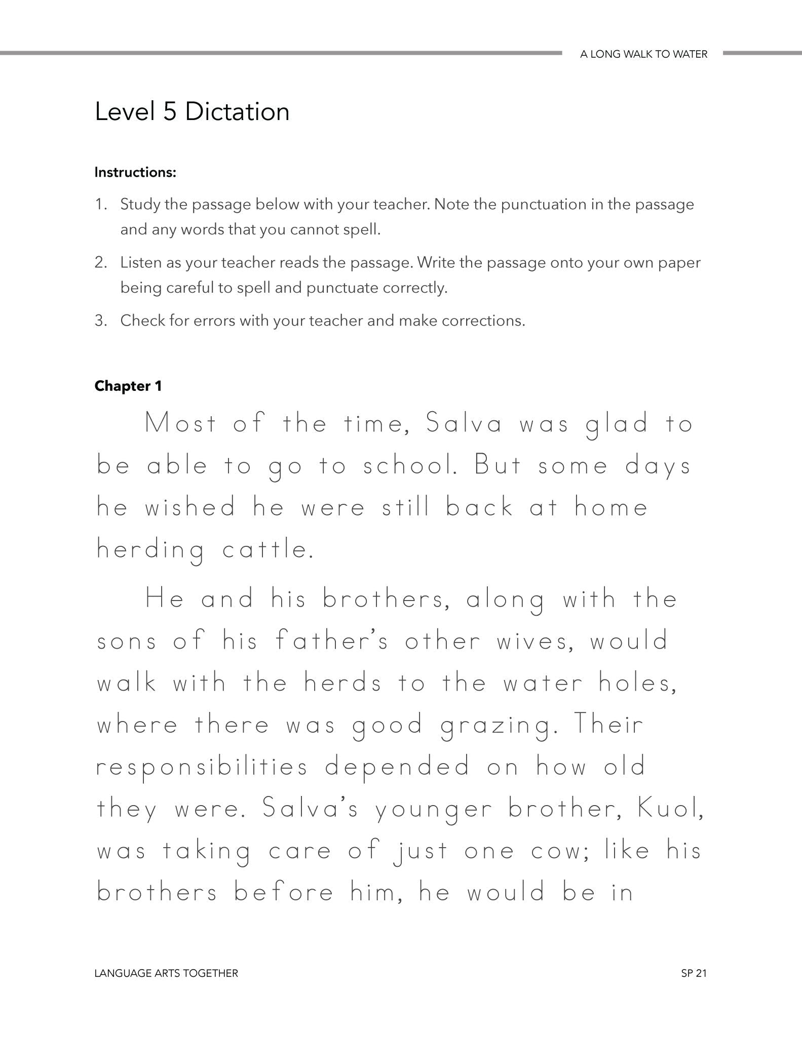 A Long Walk to Water Middle School Language Arts Together - Homeschool Better Together