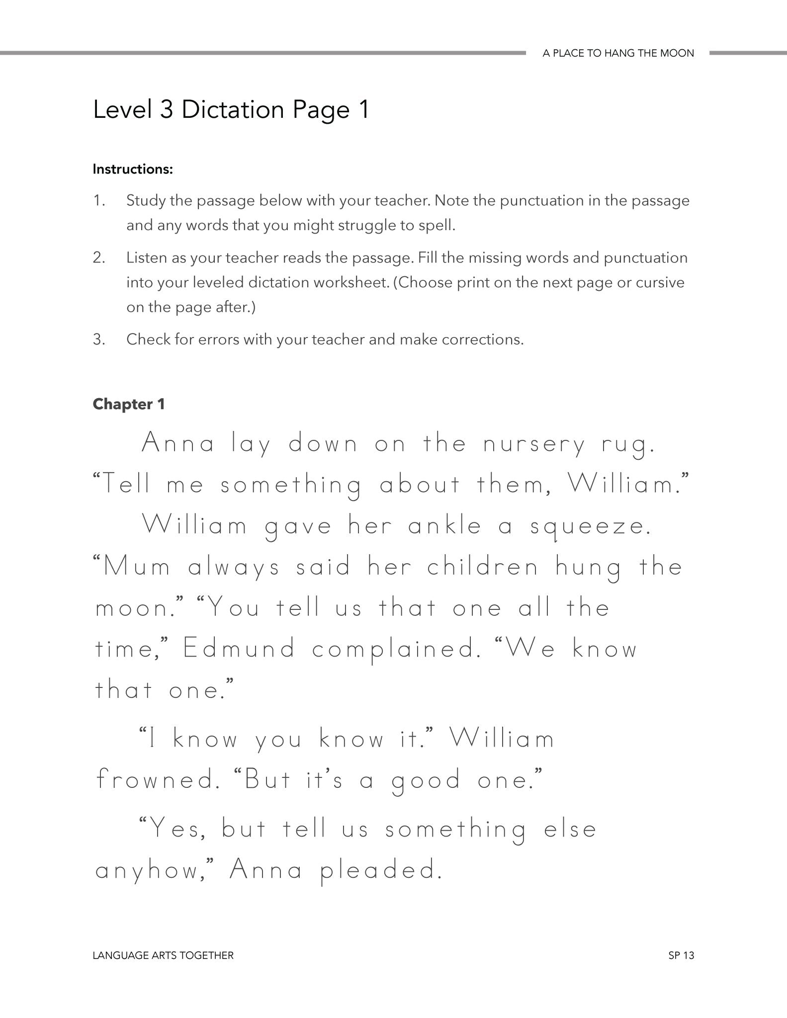 A Place to Hang the Moon Language Arts Together - Homeschool Better Together