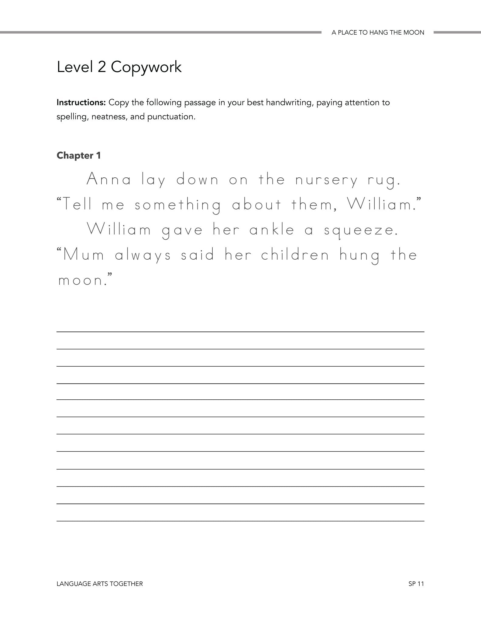 A Place to Hang the Moon Language Arts Together - Homeschool Better Together