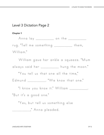 A Place to Hang the Moon Language Arts Together - Homeschool Better Together