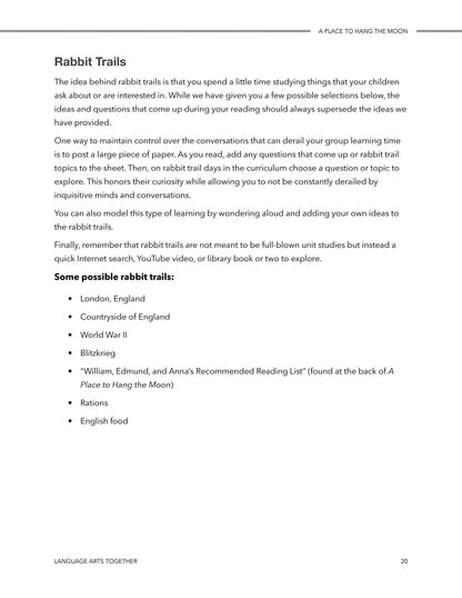 A Place to Hang the Moon Language Arts Together - Homeschool Better Together