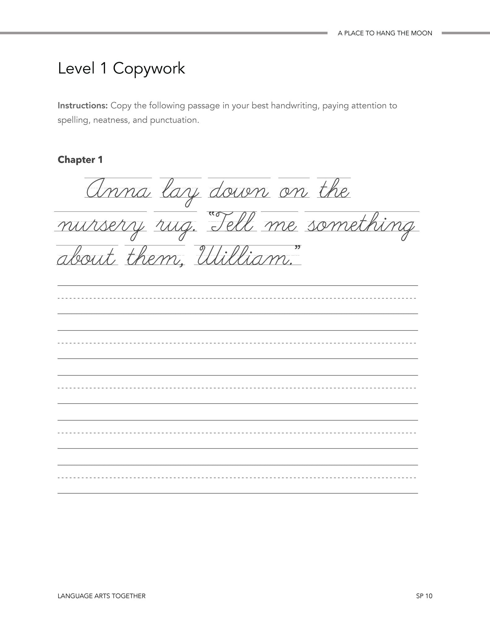 A Place to Hang the Moon Language Arts Together - Homeschool Better Together