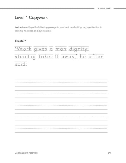 A Single Shard Language Arts Together - Homeschool Better Together