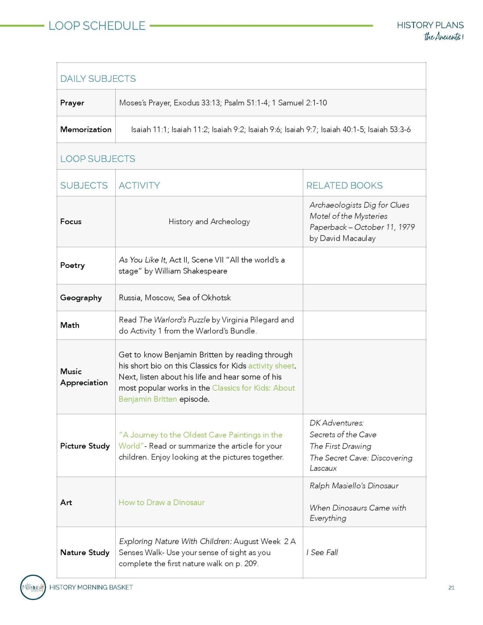 Ancients Term 1 Morning Time Plans - Homeschool Better Together