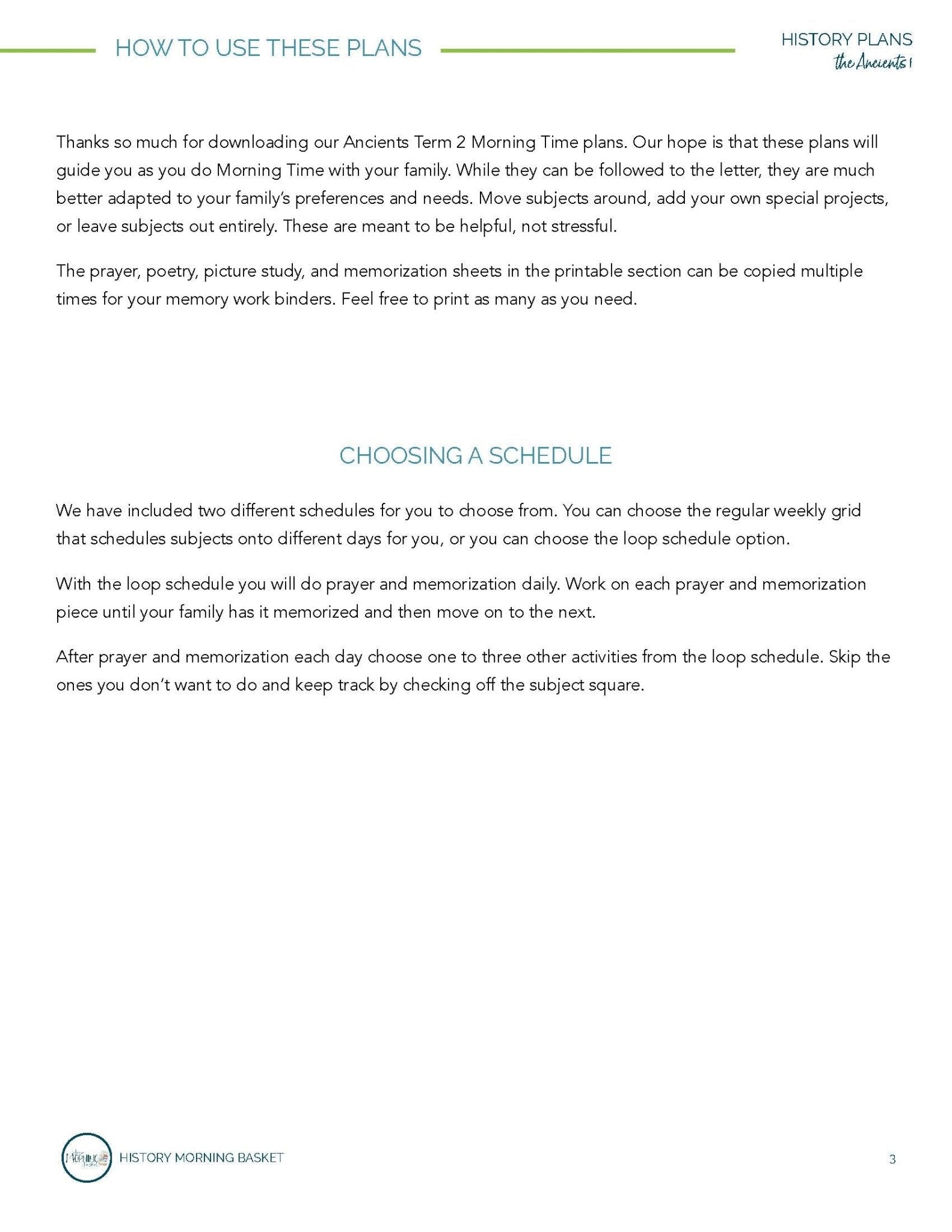 Ancients Term 1 Morning Time Plans - Homeschool Better Together