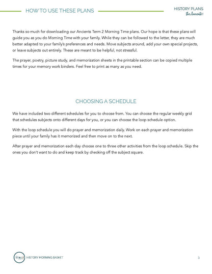 Ancients Term 1 Morning Time Plans - Homeschool Better Together