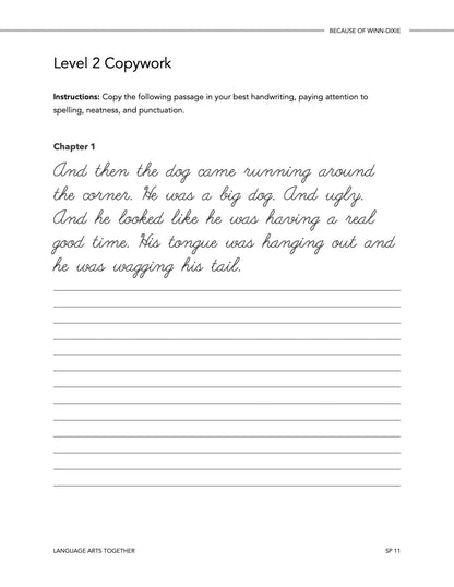 Because of Winn - Dixie Language Arts Together - Homeschool Better Together