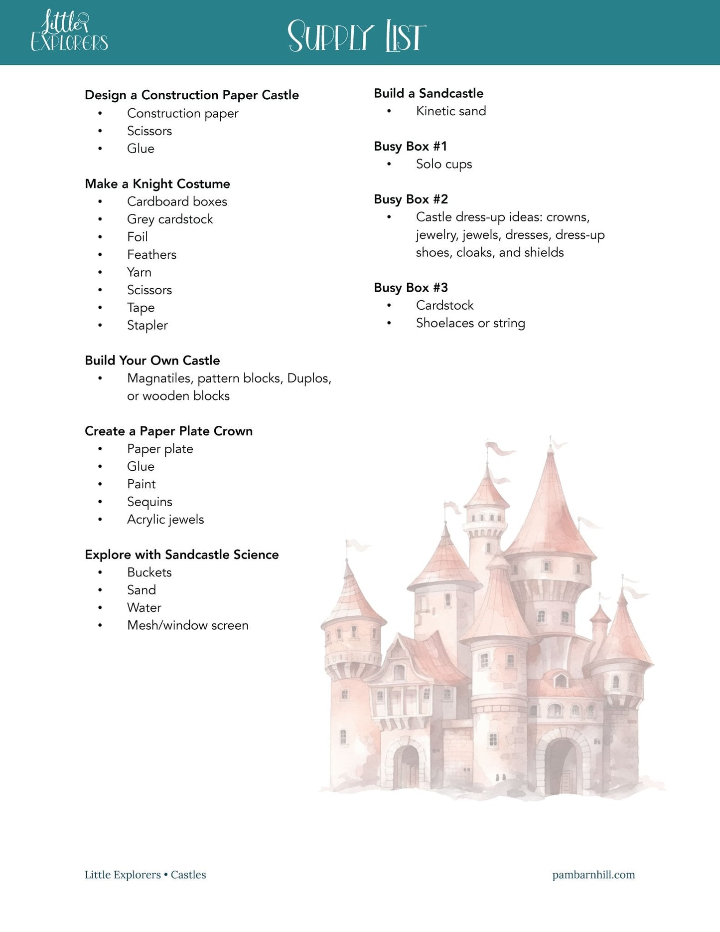 Castles Little Explorers - Homeschool Better Together