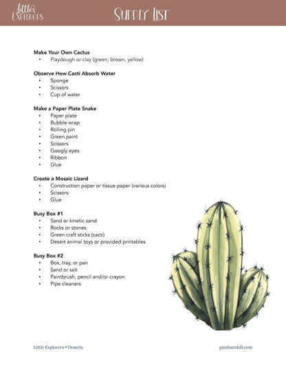 Desert Little Explorers - Homeschool Better Together