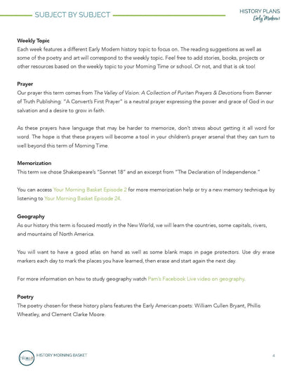 Early Modern History Term 1 Morning Time Plans - Homeschool Better Together
