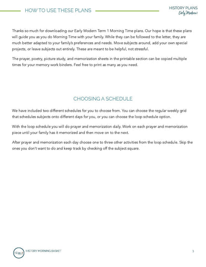 Early Modern History Term 1 Morning Time Plans - Homeschool Better Together