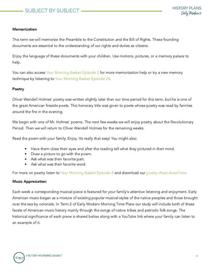 Early Modern History Term 2 Morning Time Plans - Homeschool Better Together