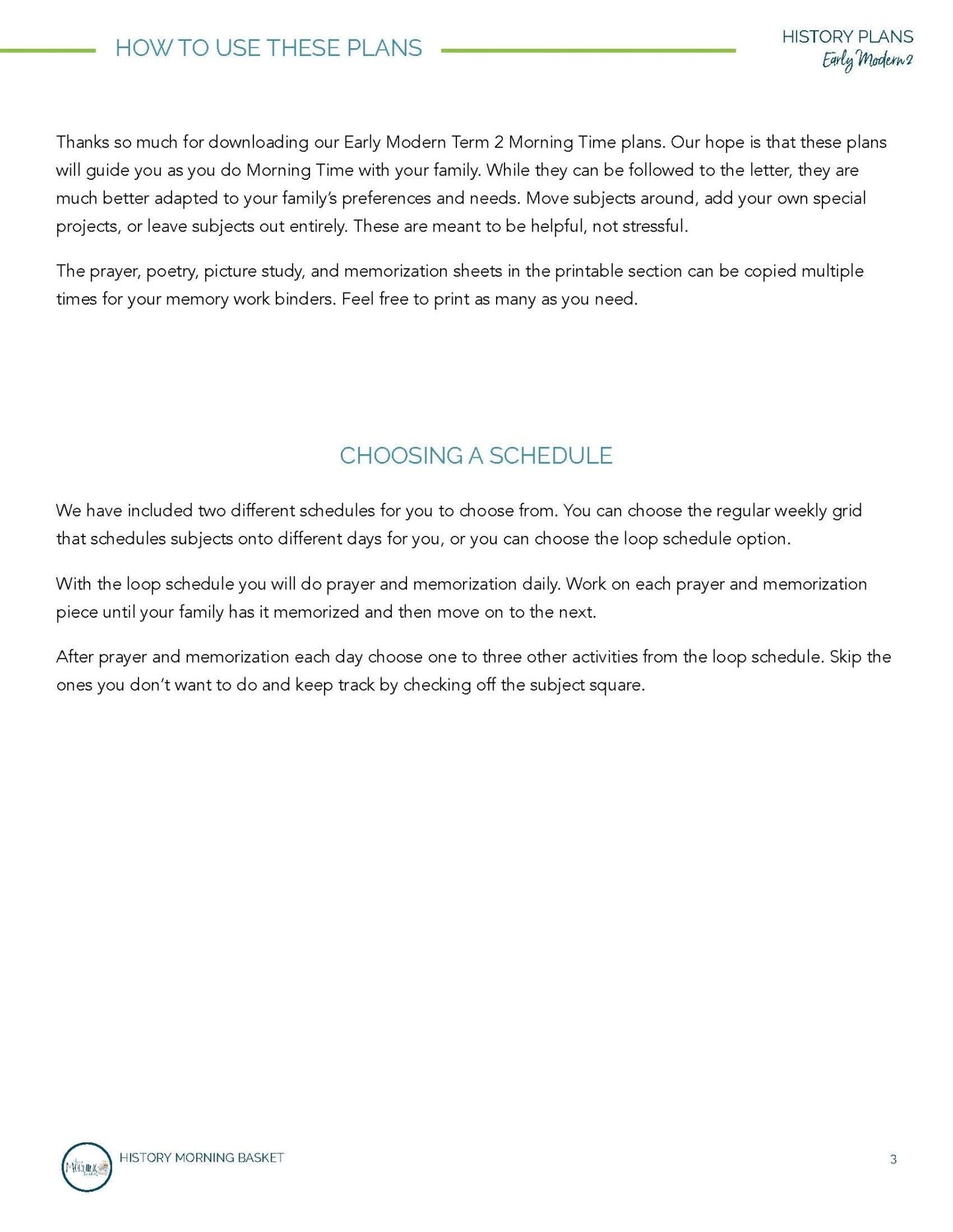 Early Modern History Term 2 Morning Time Plans - Homeschool Better Together
