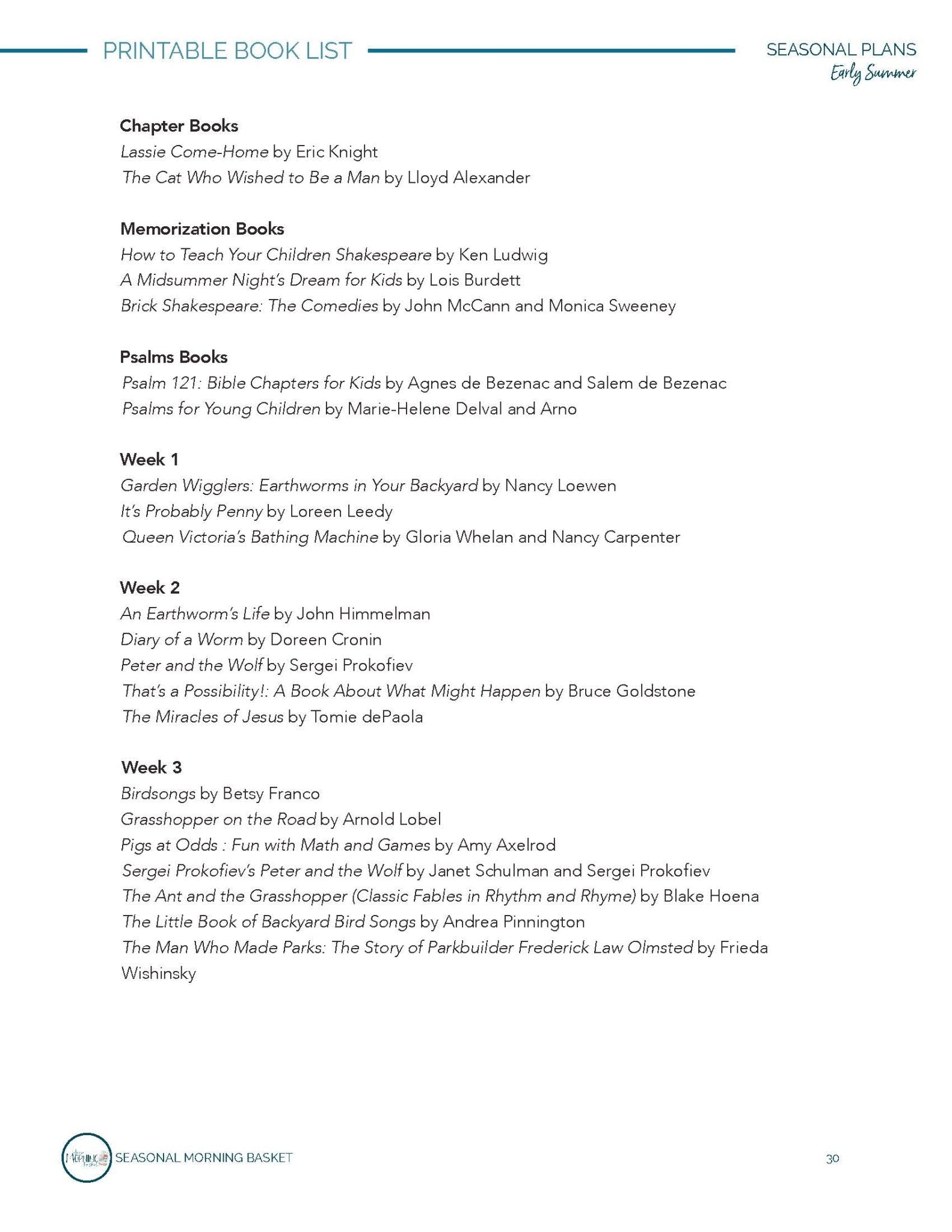 Early Summer Morning Time Plans - Homeschool Better Together