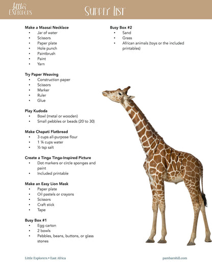 East Africa Little Explorers - Homeschool Better Together