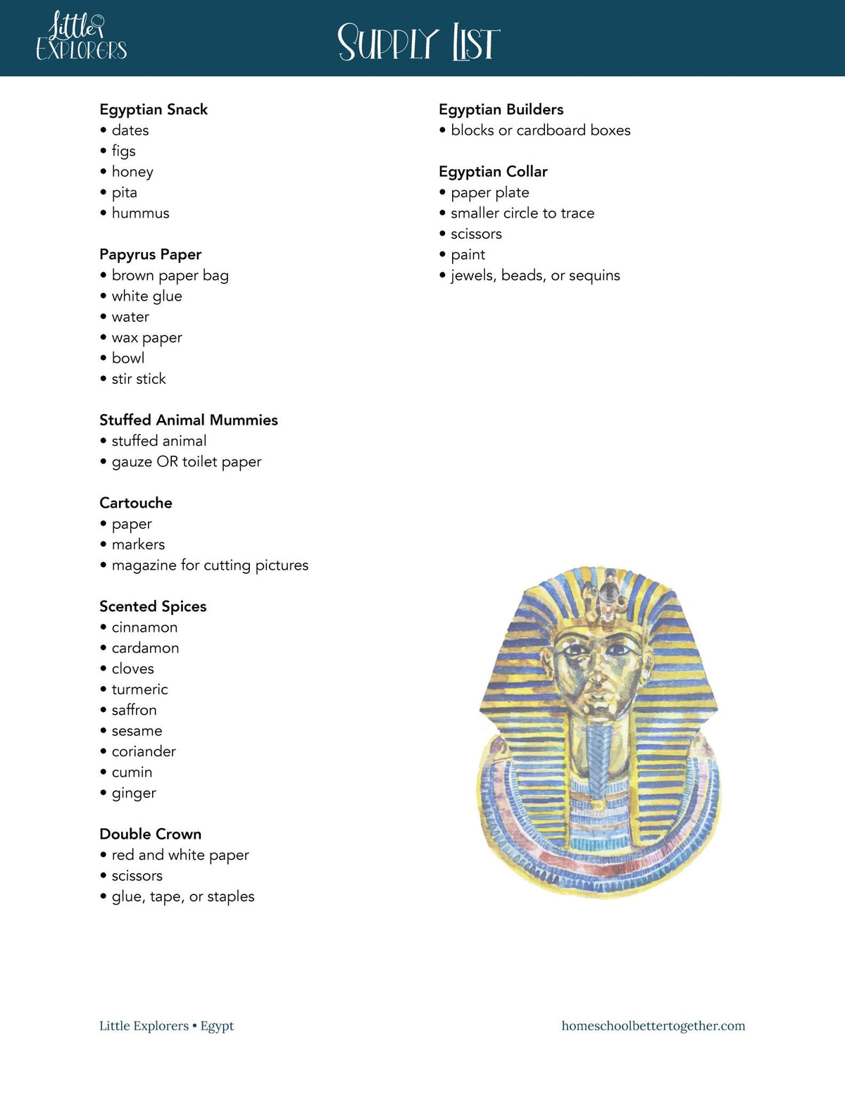 Egypt Little Explorers - Homeschool Better Together