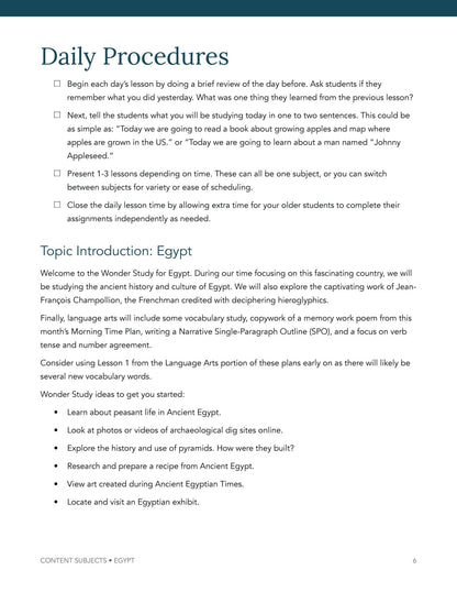 Egypt Wonder Studies - Homeschool Better Together