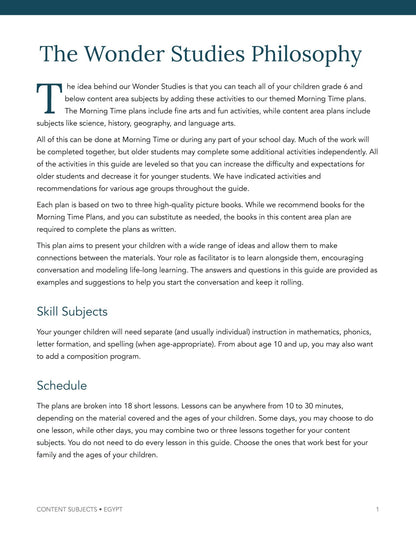 Egypt Wonder Studies - Homeschool Better Together