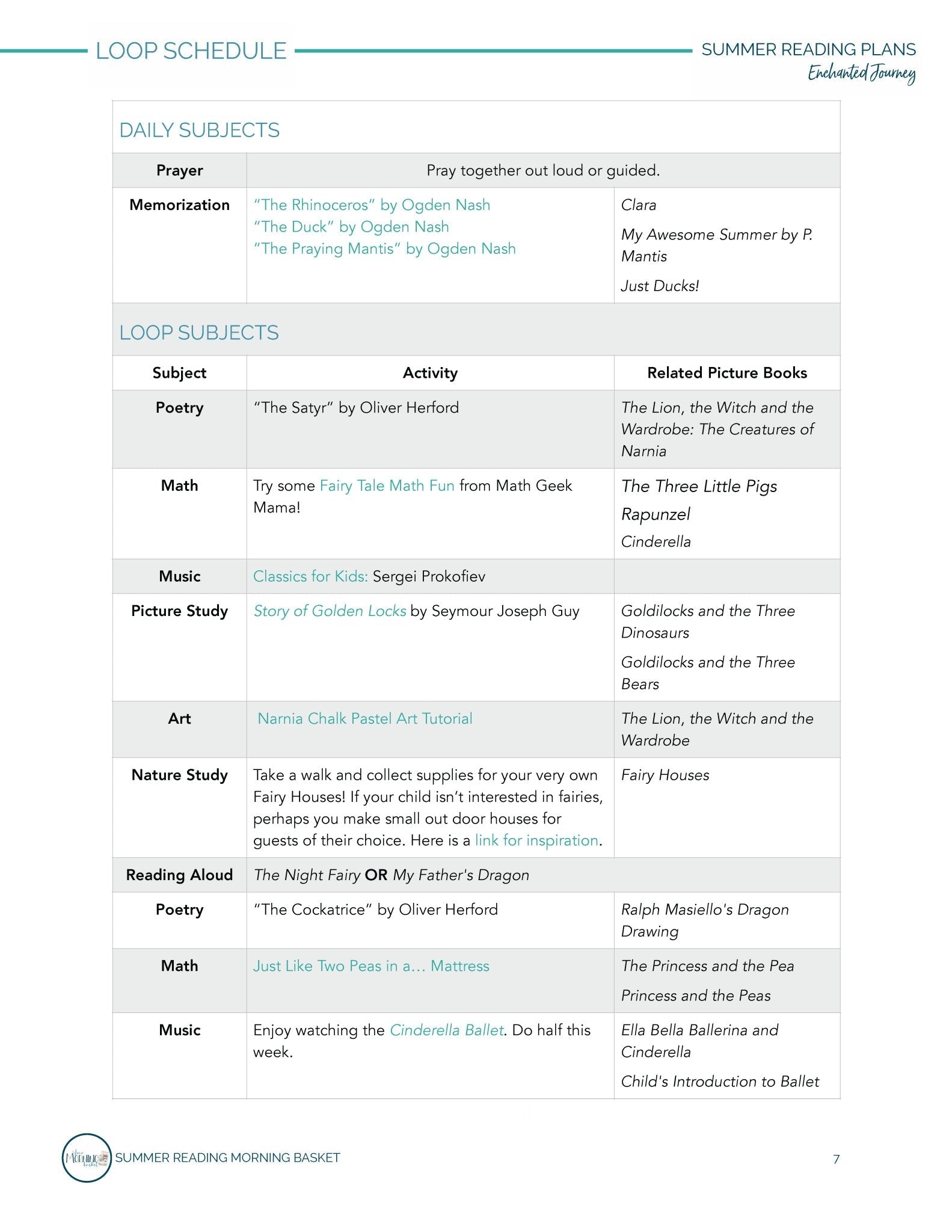Enchanted Journey Morning Time Plans - Homeschool Better Together