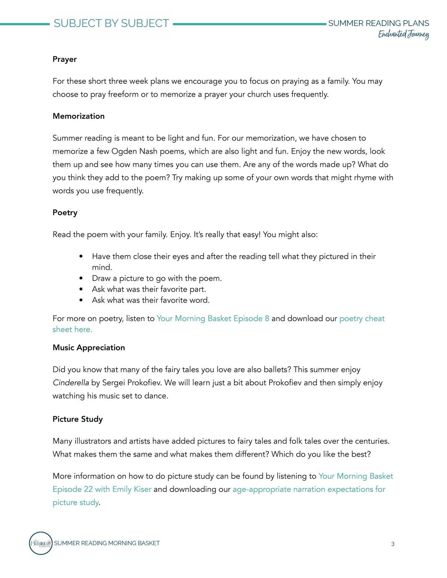 Enchanted Journey Morning Time Plans - Homeschool Better Together