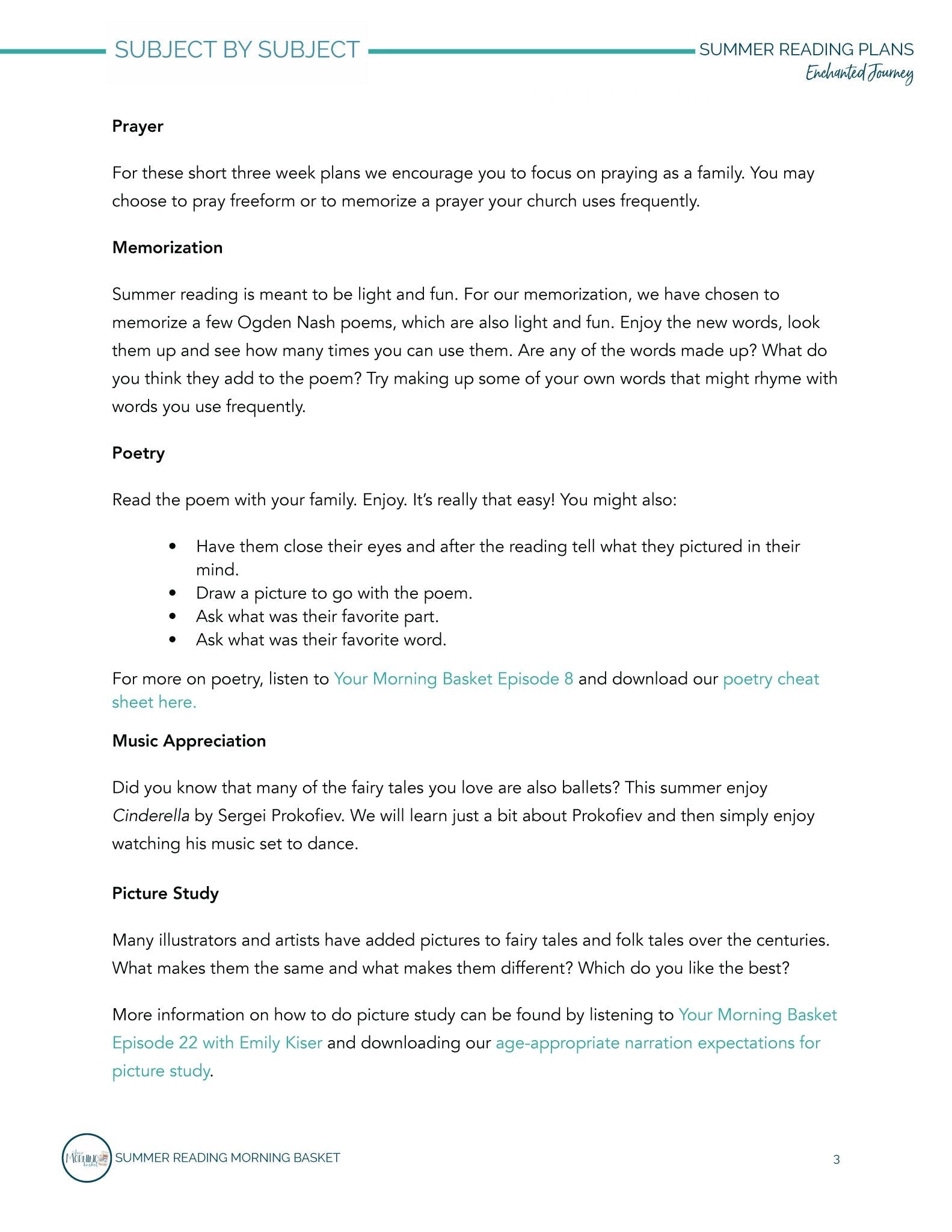 Enchanted Journey Morning Time Plans - Homeschool Better Together