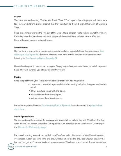 Fall Morning Time Plans - Homeschool Better Together