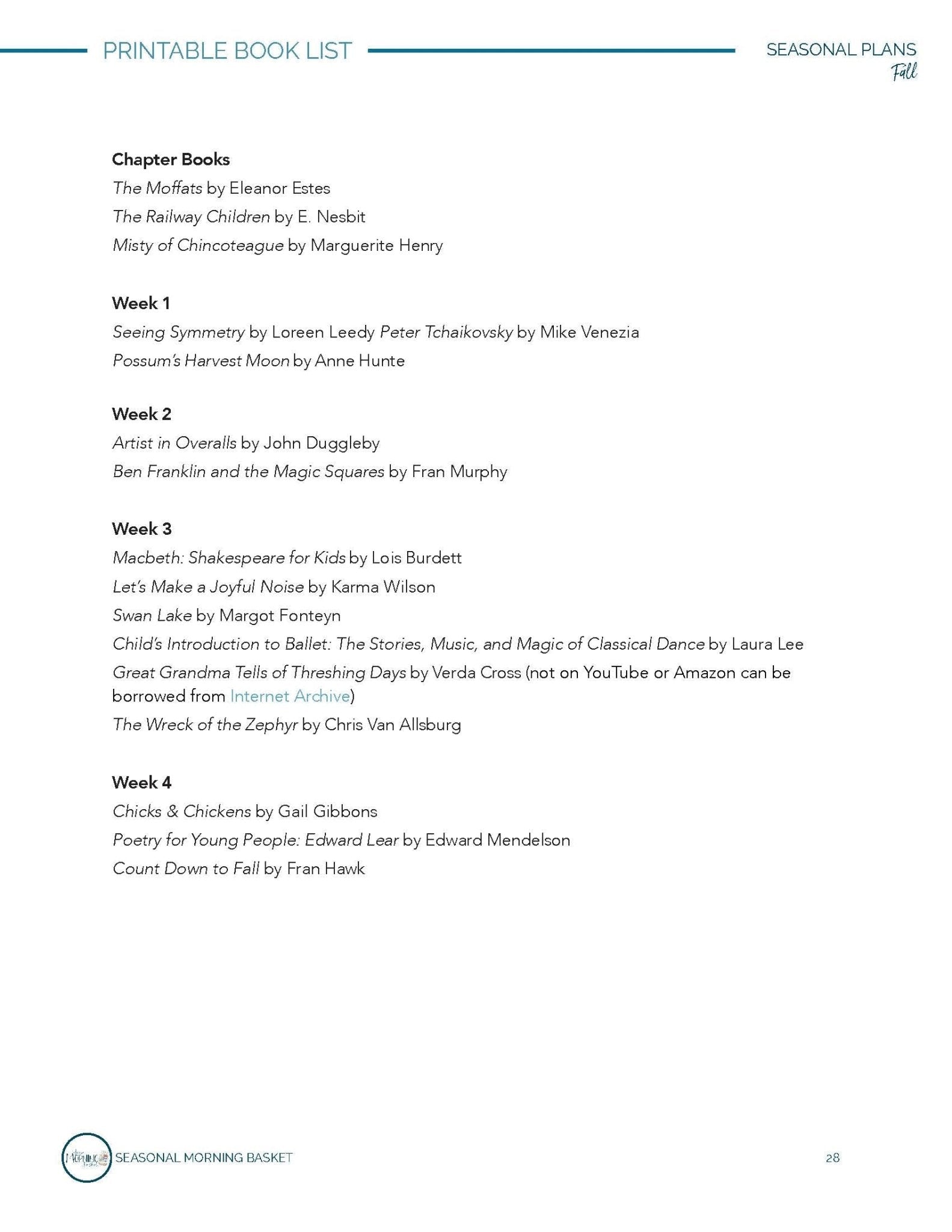 Fall Morning Time Plans - Homeschool Better Together