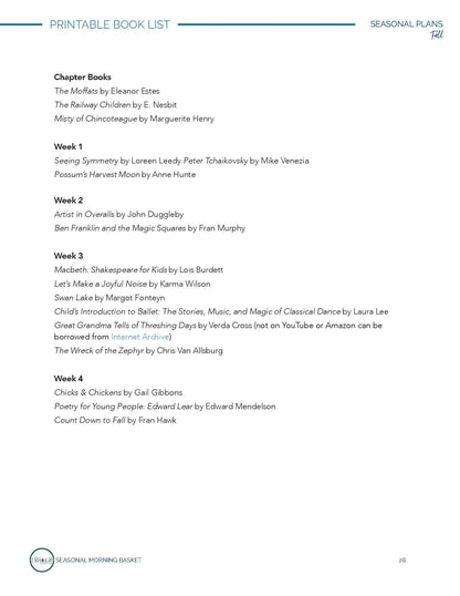 Fall Morning Time Plans - Homeschool Better Together