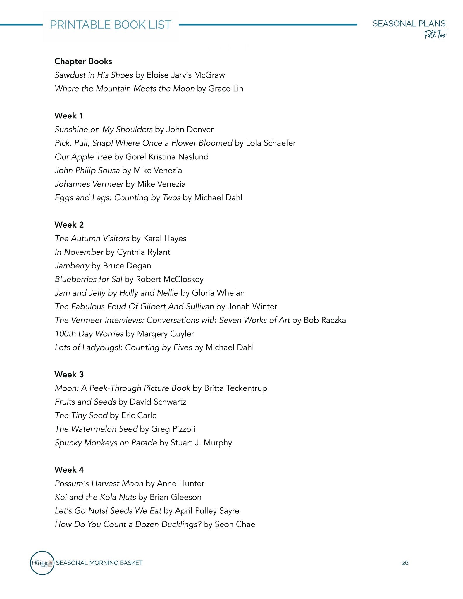 Fall Too Morning Time Plans - Homeschool Better Together