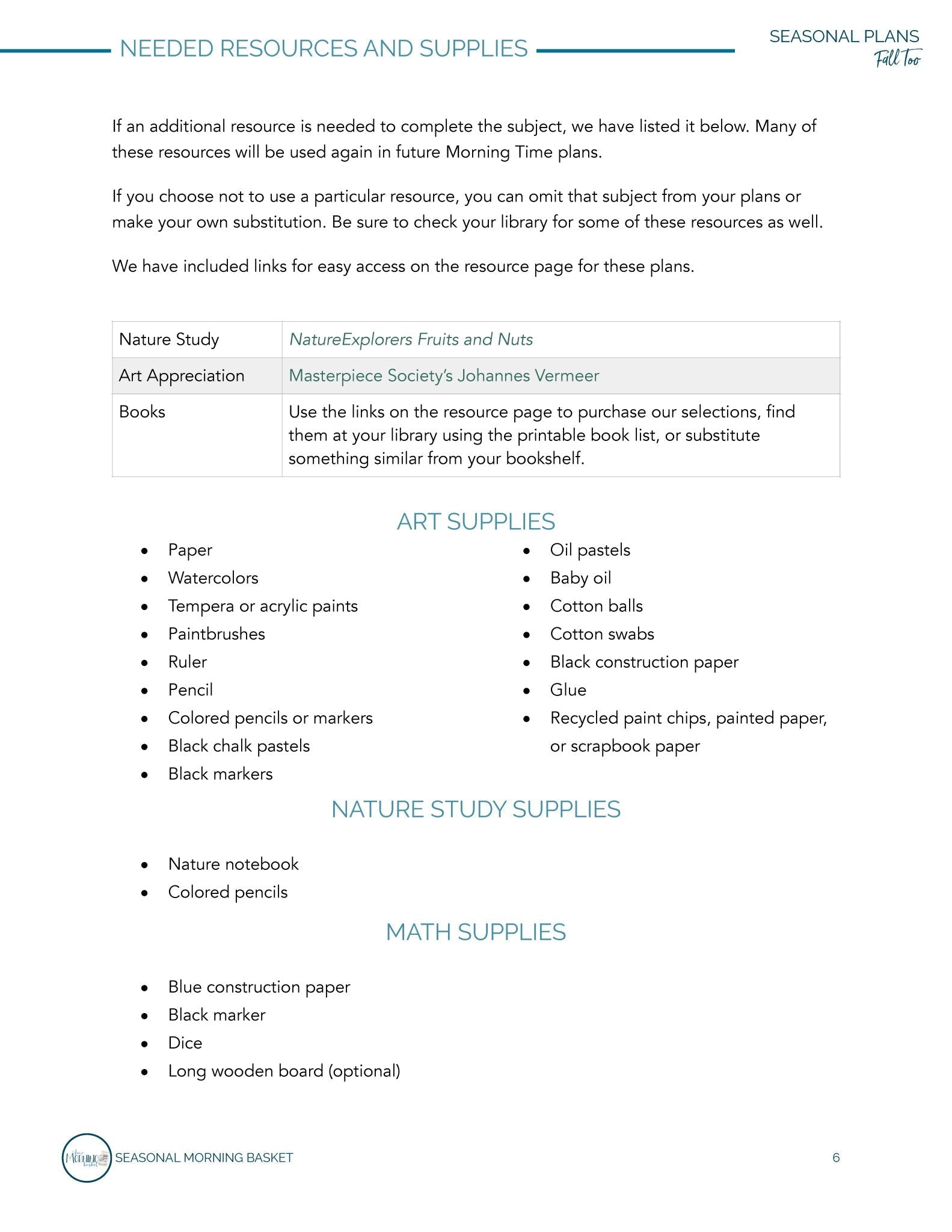 Fall Too Morning Time Plans - Homeschool Better Together