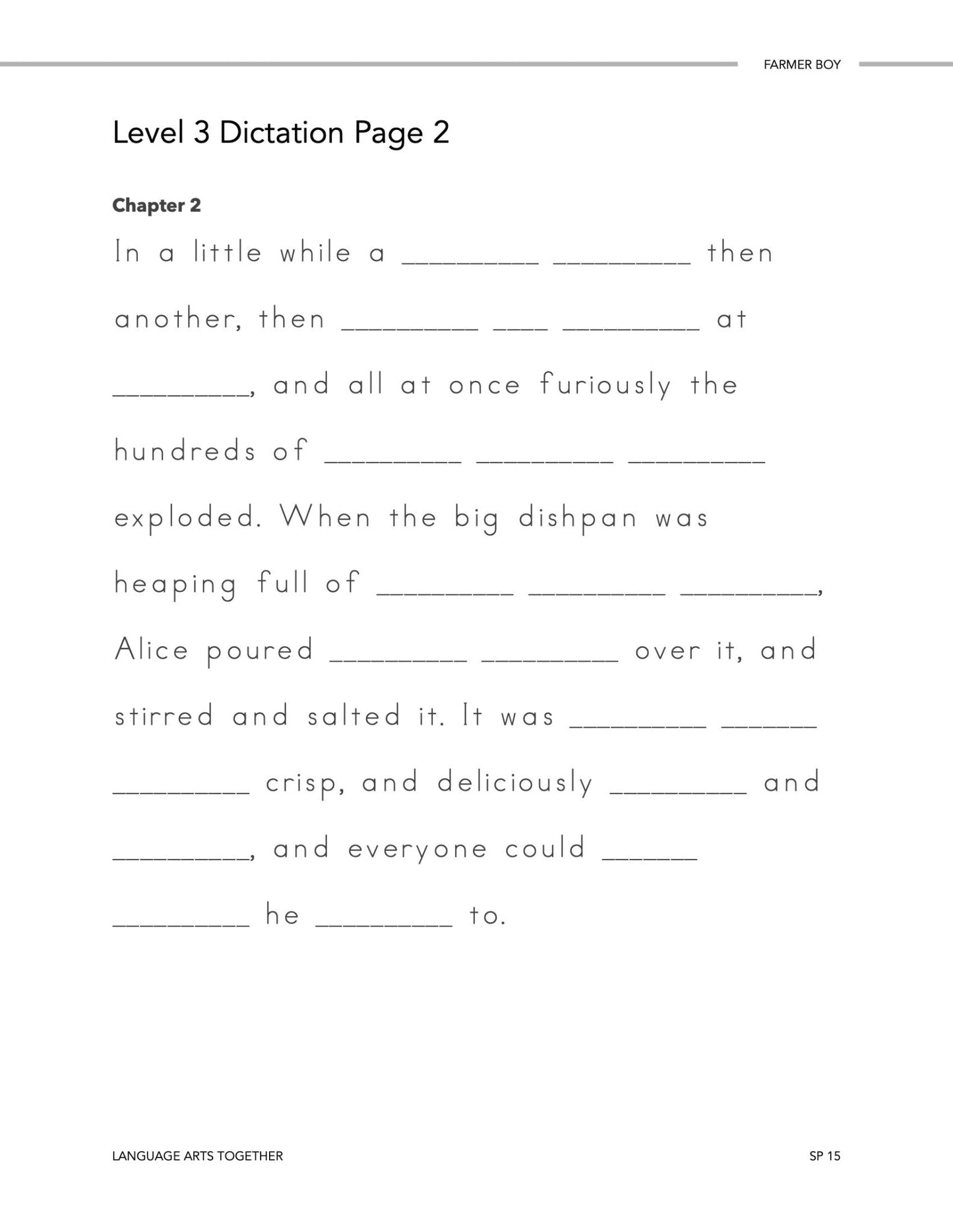 Farmer Boy Language Arts Together - Homeschool Better Together