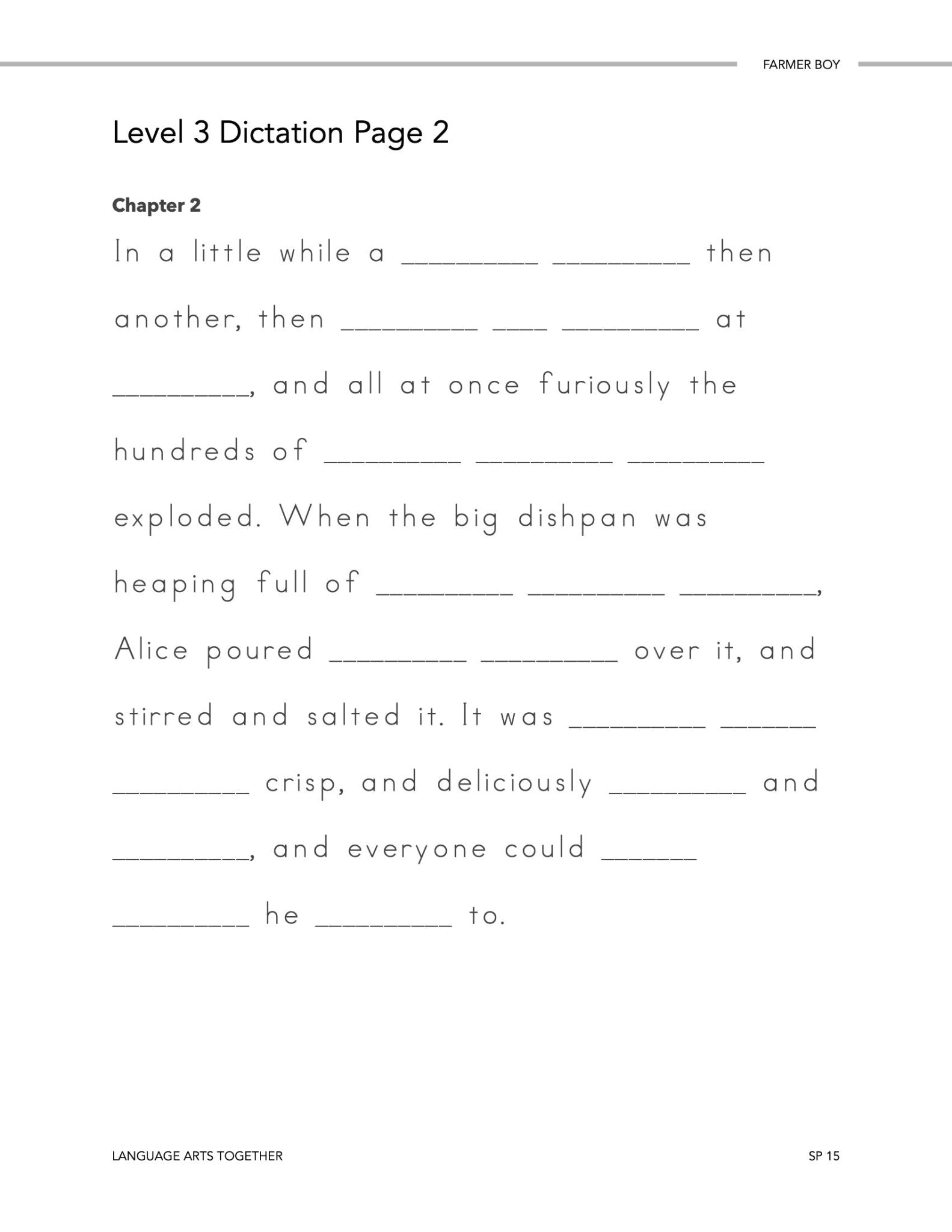 Farmer Boy Language Arts Together - Homeschool Better Together