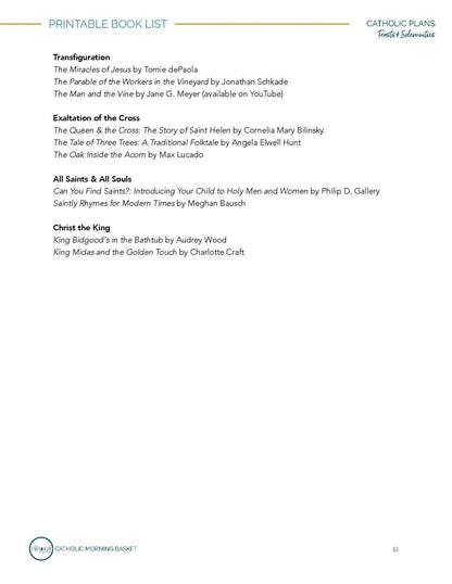 Feasts and Solemnities Morning Time Plans - Homeschool Better Together