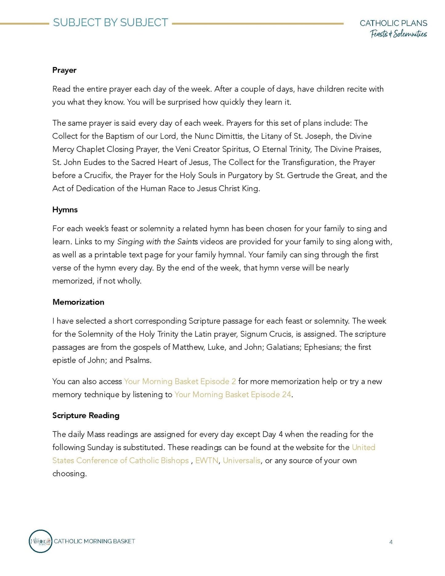 Feasts and Solemnities Morning Time Plans - Homeschool Better Together