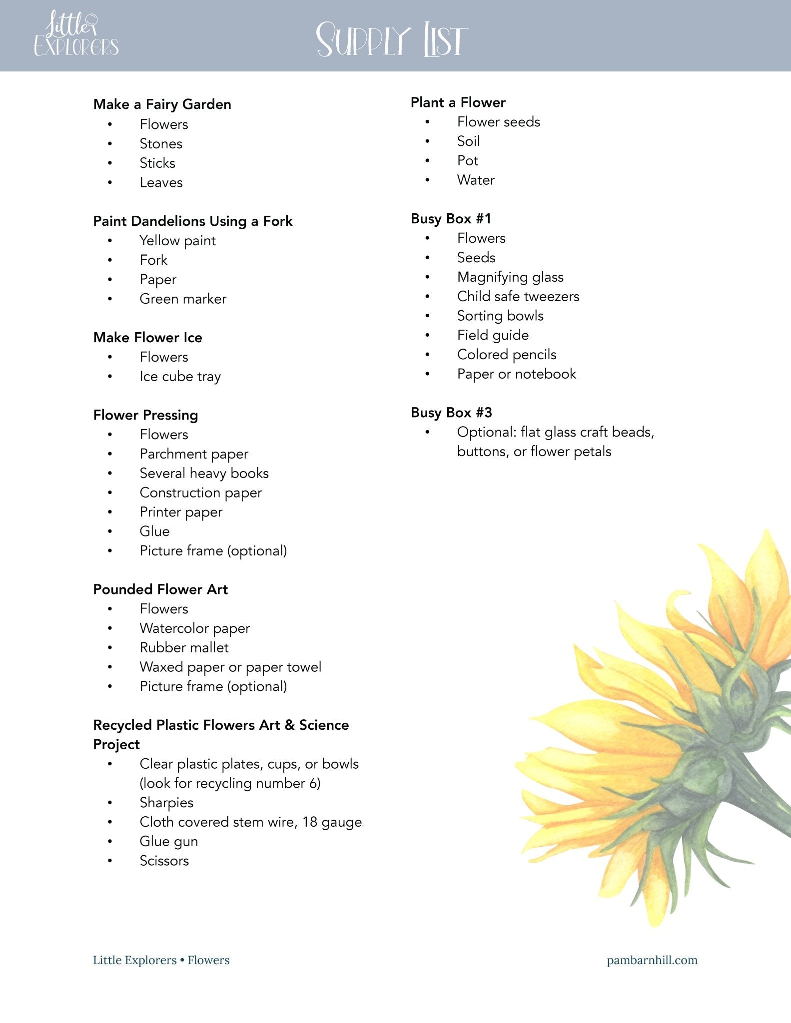 Flowers Little Explorers - Homeschool Better Together
