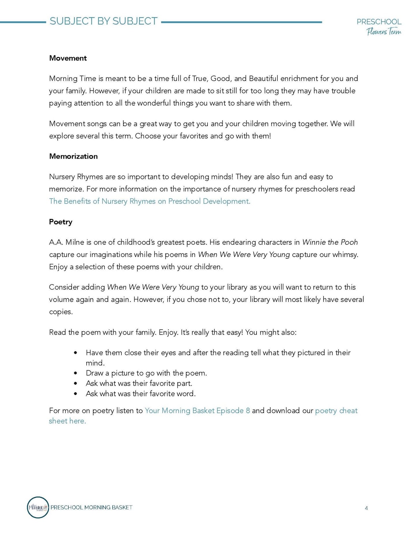 Flowers Term: Early Learner Morning Time Plans - Homeschool Better Together