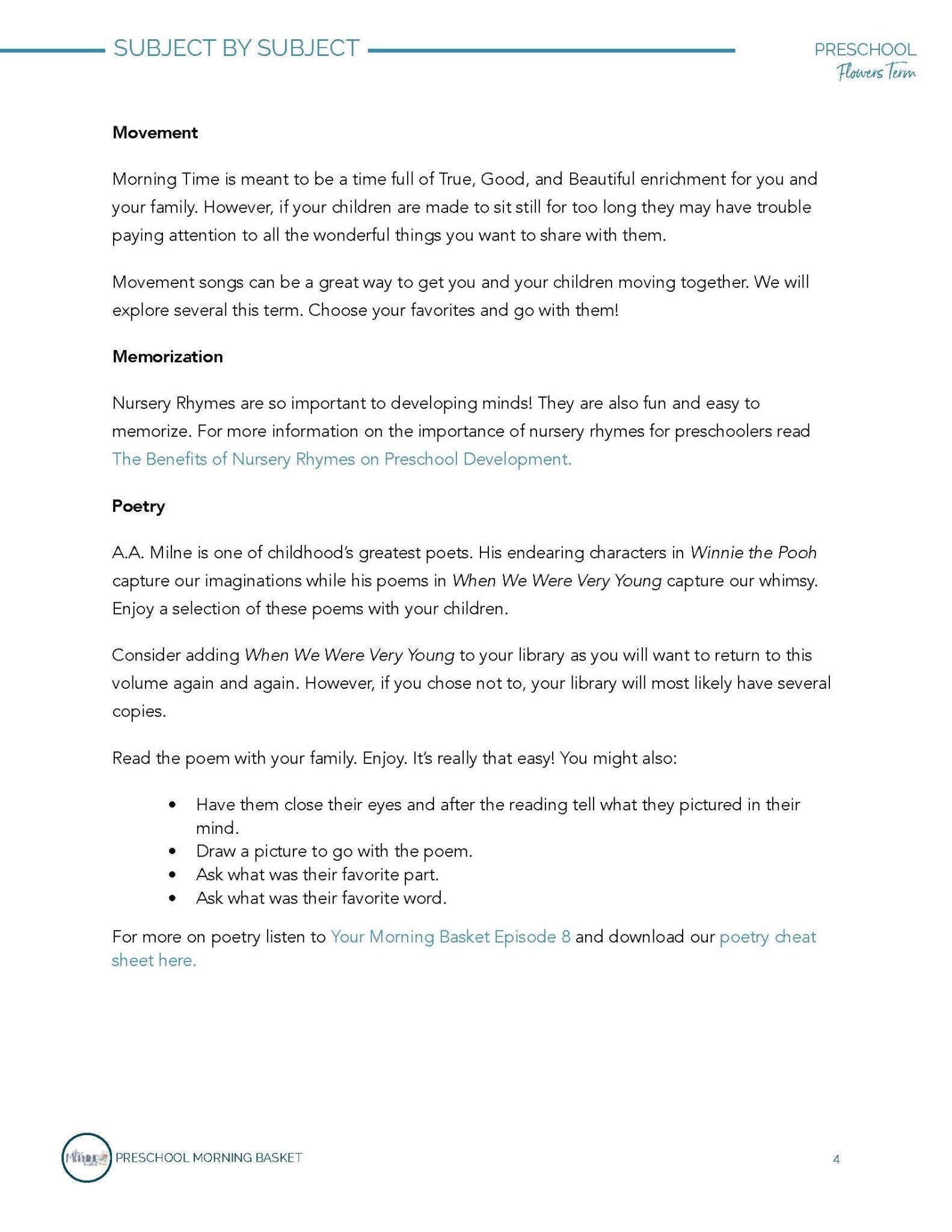 Flowers Term: Early Learner Morning Time Plans - Homeschool Better Together