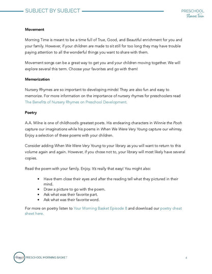 Flowers Term: Early Learner Morning Time Plans - Homeschool Better Together