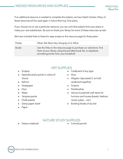 Flowers Term: Early Learner Morning Time Plans - Homeschool Better Together