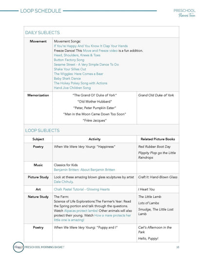 Flowers Term: Early Learner Morning Time Plans - Homeschool Better Together