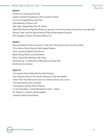 Flowers Term: Early Learner Morning Time Plans - Homeschool Better Together